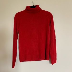 Red turtleneck